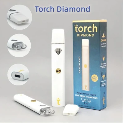 Torch Diamond 2.0ml 2.0g Vape Vape Pod Atomizadores com embalagem descartável Vape Pen Tipo de bobina de cerâmica